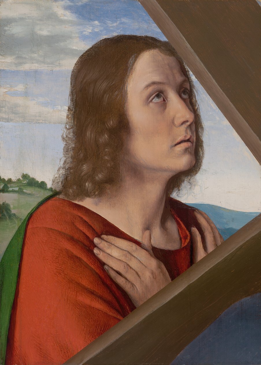 Fragment fra Kristus som bærer korset: Evangelisten Johannes, 150005. av Jean Hey