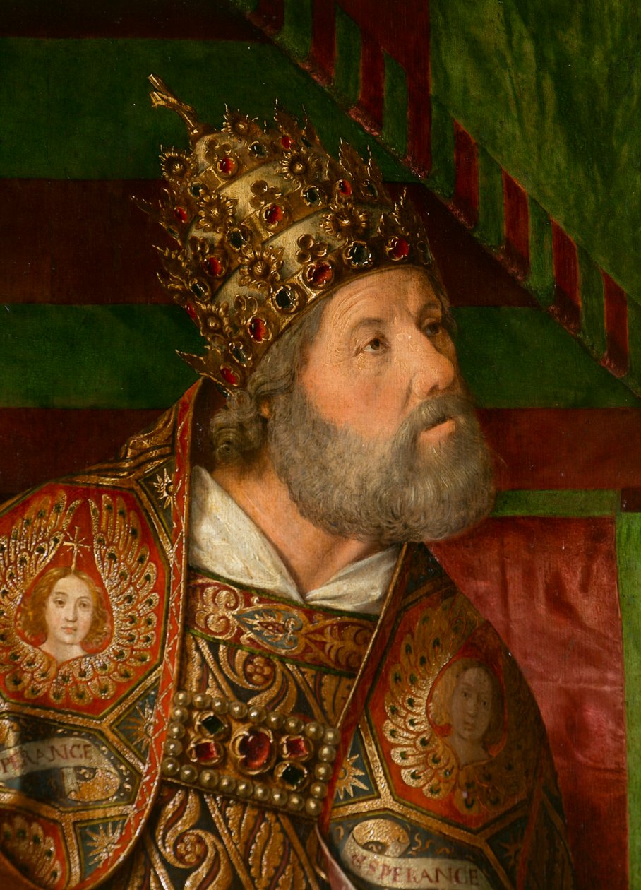 Sankt Peter, detalj. Triptych av mesteren av Moulins av Jean Hey