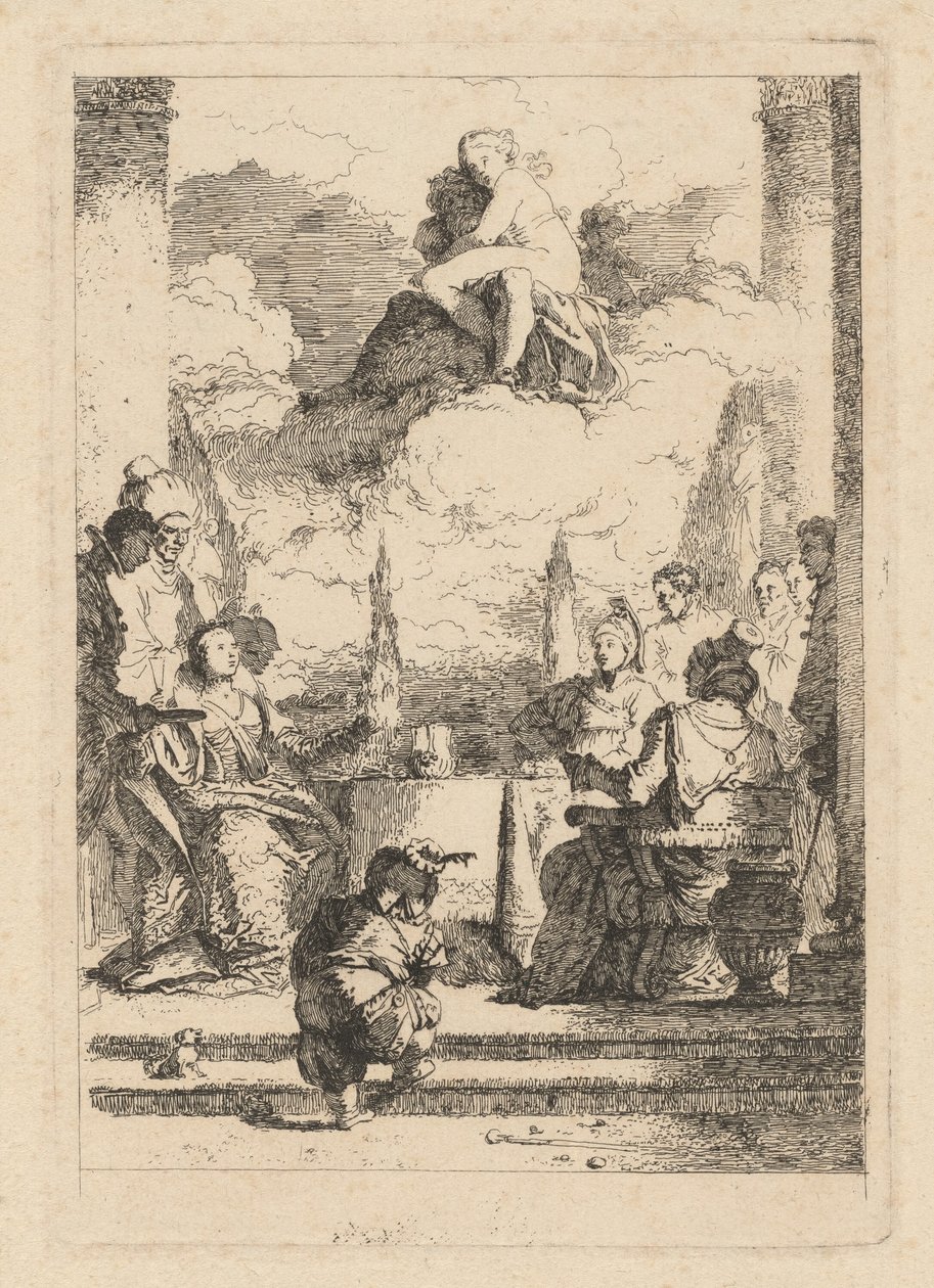 Banketten til Antony og Cleopatra av Jean Honoré Fragonard after Giovanni Battista Tiepolo