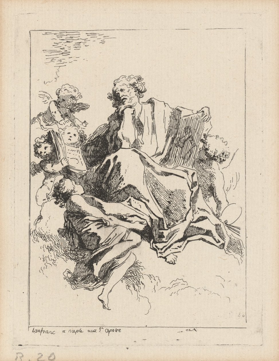 Sankt Lukas av Jean Honoré Fragonard after Giovanni Lanfranco