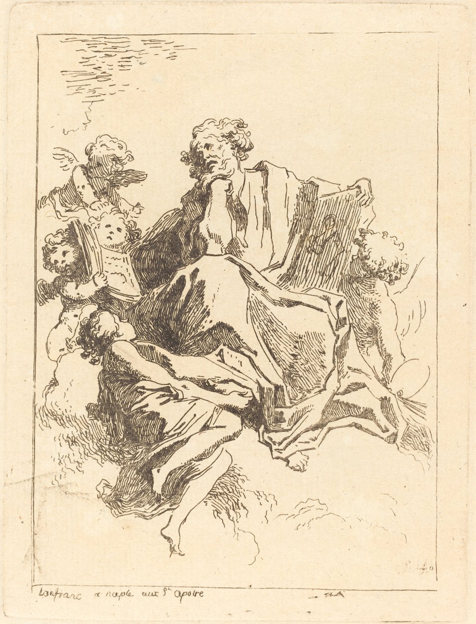 Saint Luke av Jean Honoré Fragonard after Giovanni Lanfranco