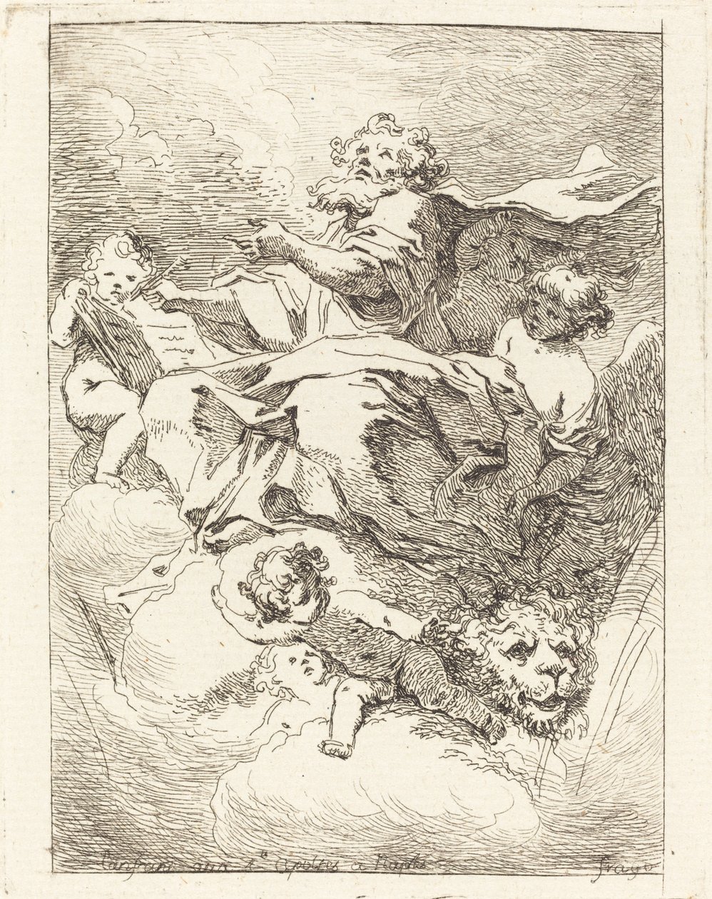 Sankt Markus av Jean Honoré Fragonard after Giovanni Lanfranco