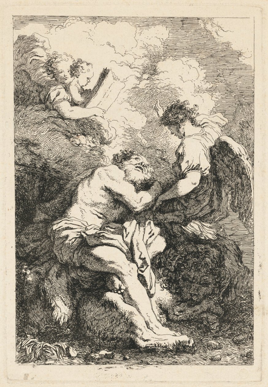 Visjonen om Saint Hieronymus av Jean Honoré Fragonard after Johann Liss