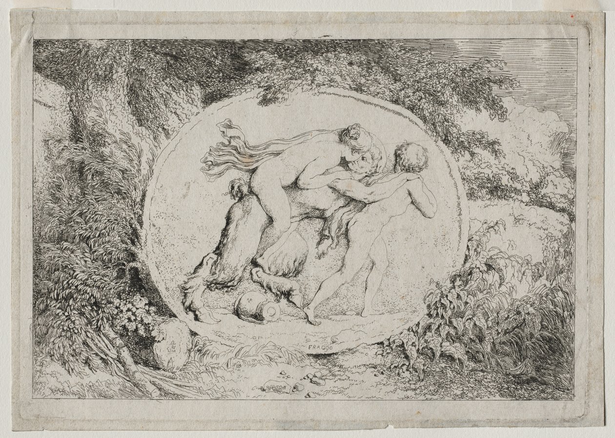 Bachchanals: nymfe austa at satyr, ೧೭೬೩. av Jean Honore Fragonard