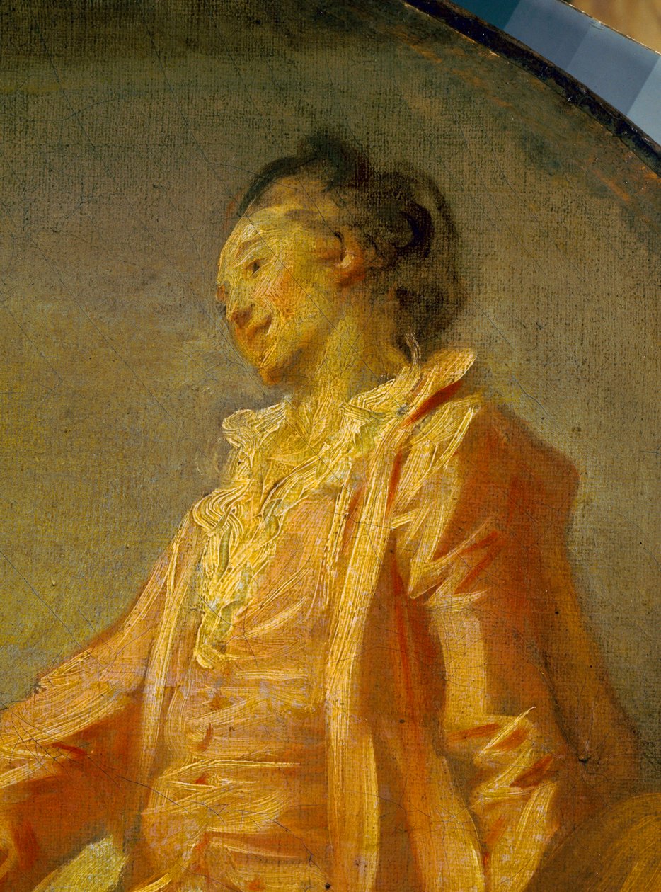Detalj av "" Begynnelsen av modellen"" En ung sjenert modell våget å være. Maleri av Jean Honore Fragonard (1732-1806). Paris. Jacquemart Andre-museet av Jean Honore Fragonard