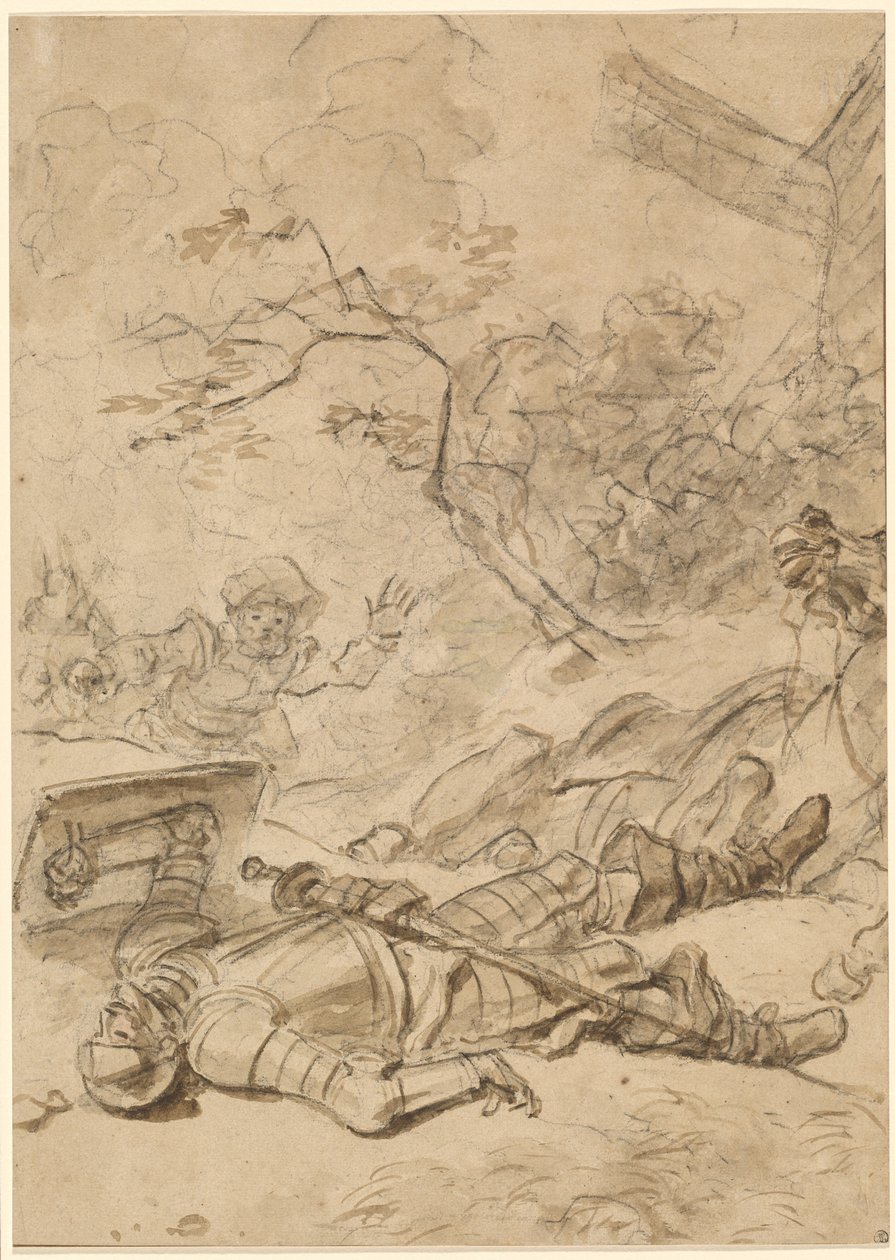 Don Quijote beseiret av vindmøllen av Jean Honore Fragonard