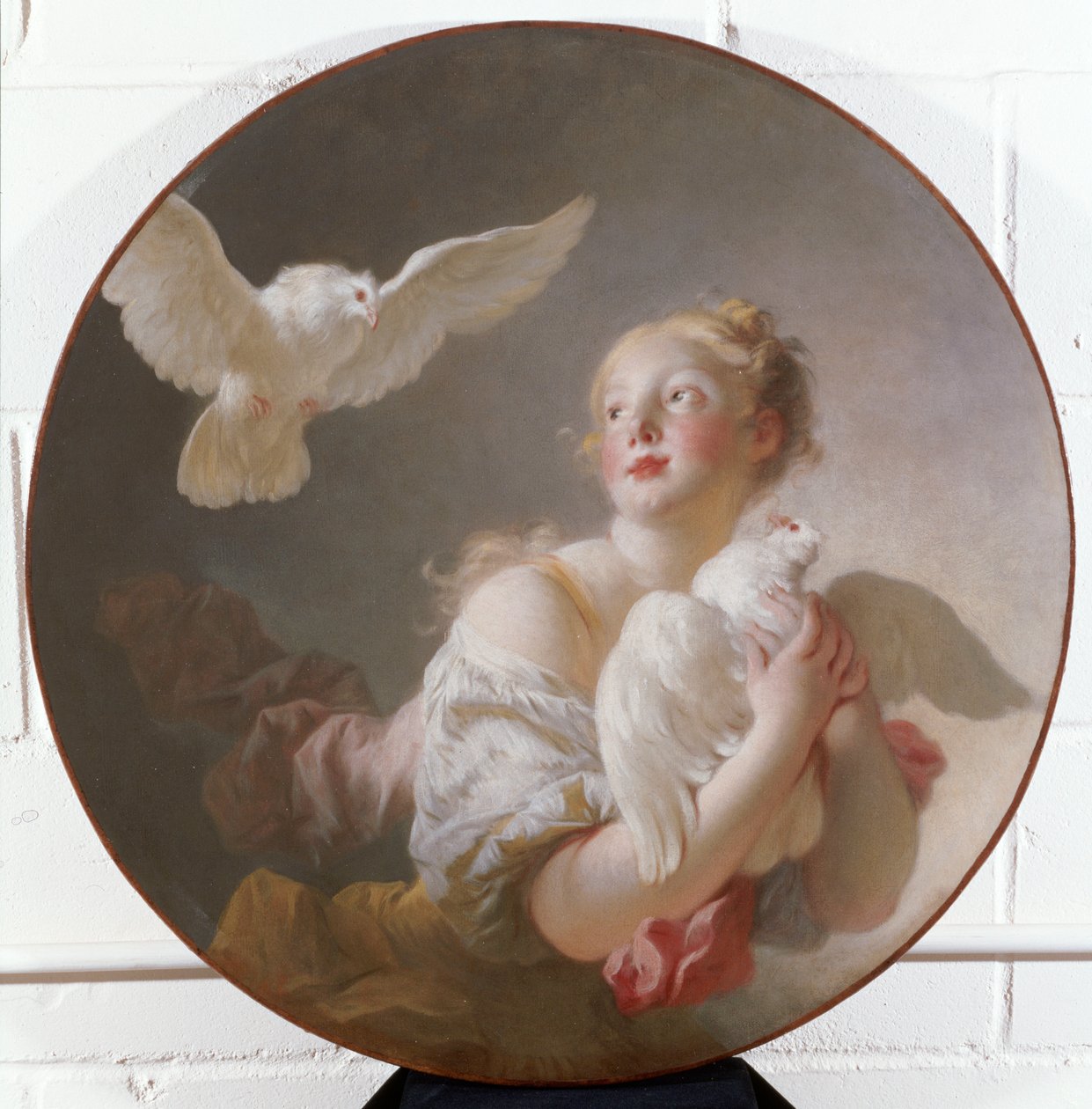 Jente som holder en due av Jean Honore Fragonard
