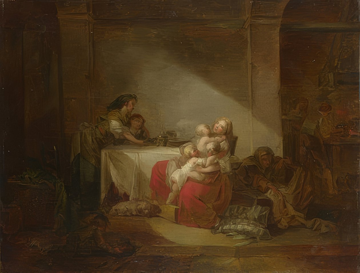 Interiør, den glade mor av Jean Honore Fragonard