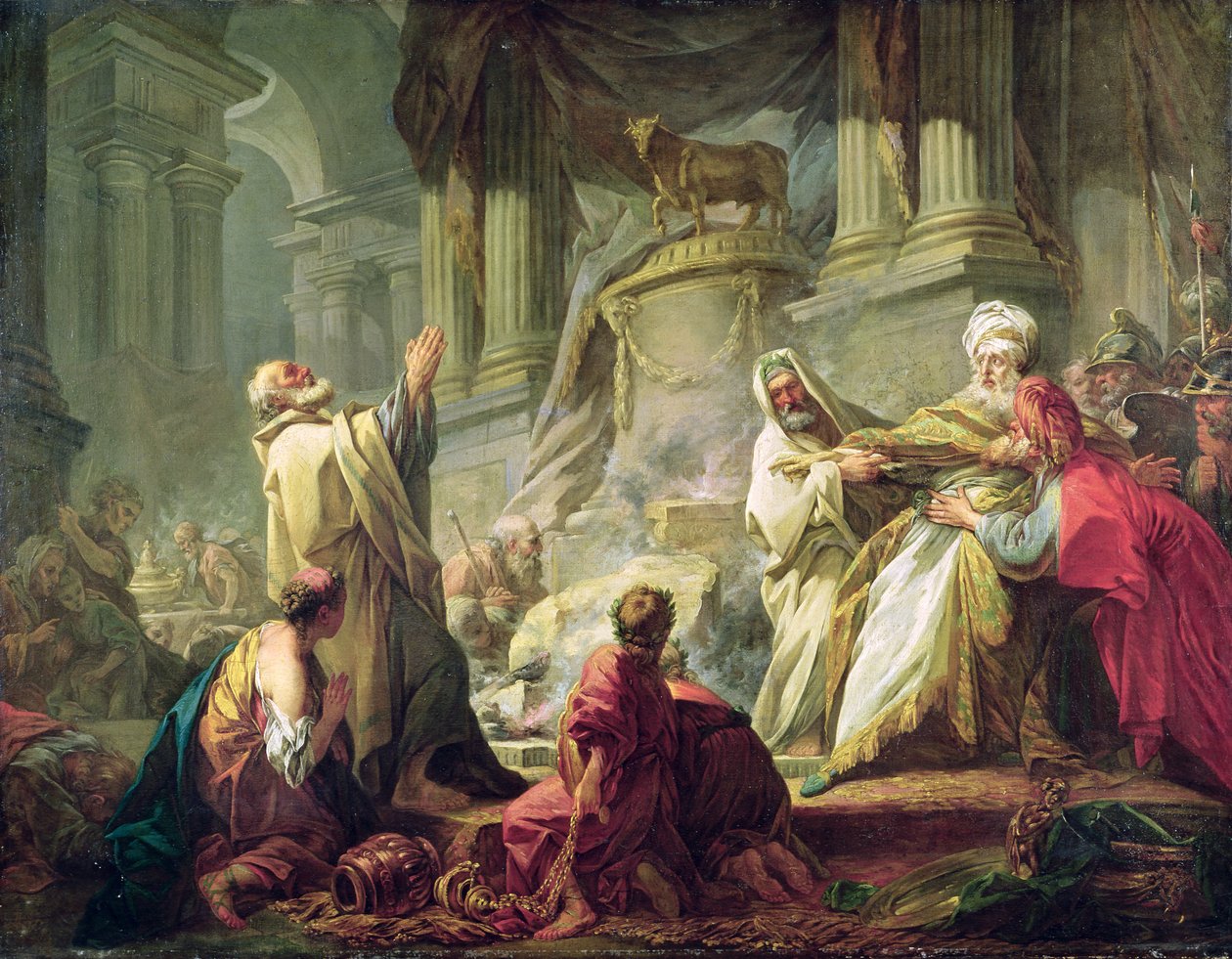 Jeroboam ofrer til gullkalven, 1752 av Jean Honore Fragonard