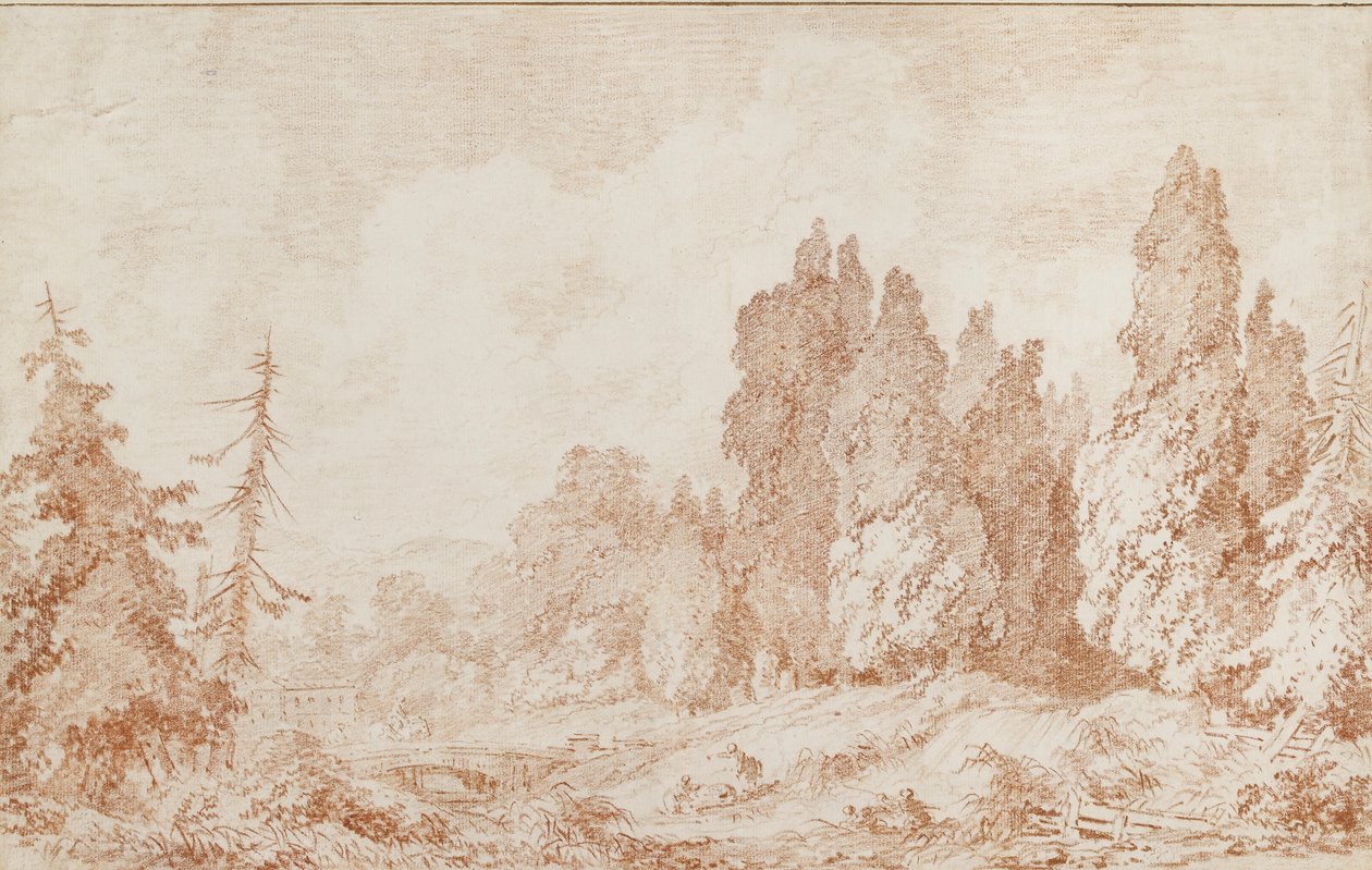 Landskap med en bro, c1760 av Jean Honore Fragonard