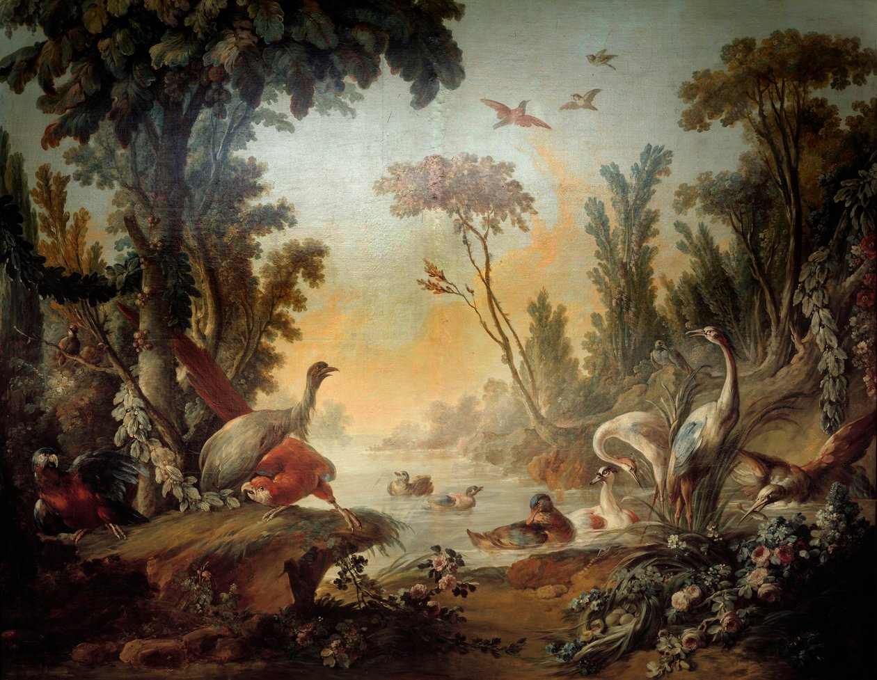 Landskap med Echassiers Panel of the Salon Demarteau realisert av Jean Baptiste Huet (1745-1811) og Jean Honore Fragonard (1732-1806) av Jean Honore Fragonard