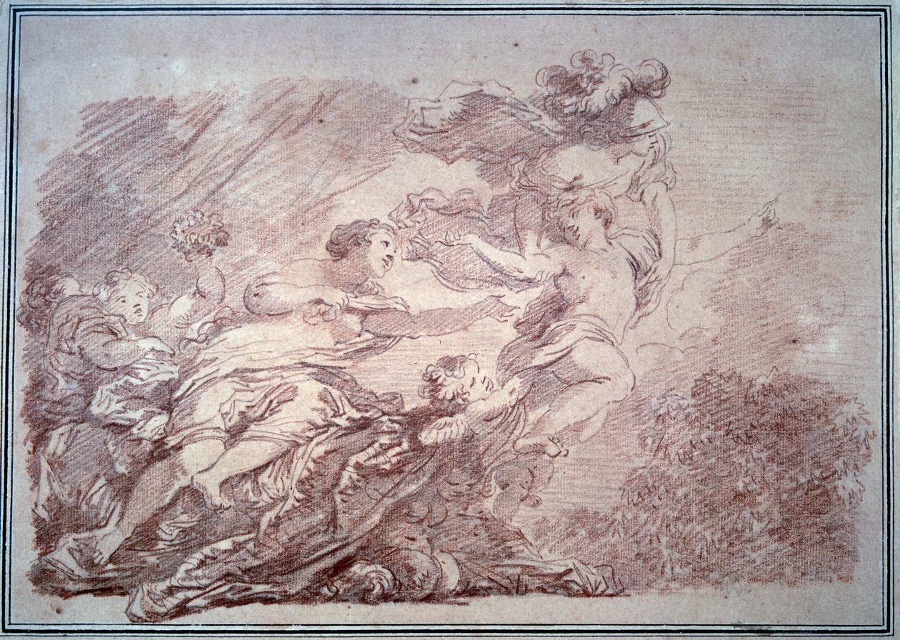 Minerva river en ung prins fra volupte Sanguine av Jean Honore Fragonard (1732-1806) 1774 Besancon, Museum of Fine Arts av Jean Honore Fragonard