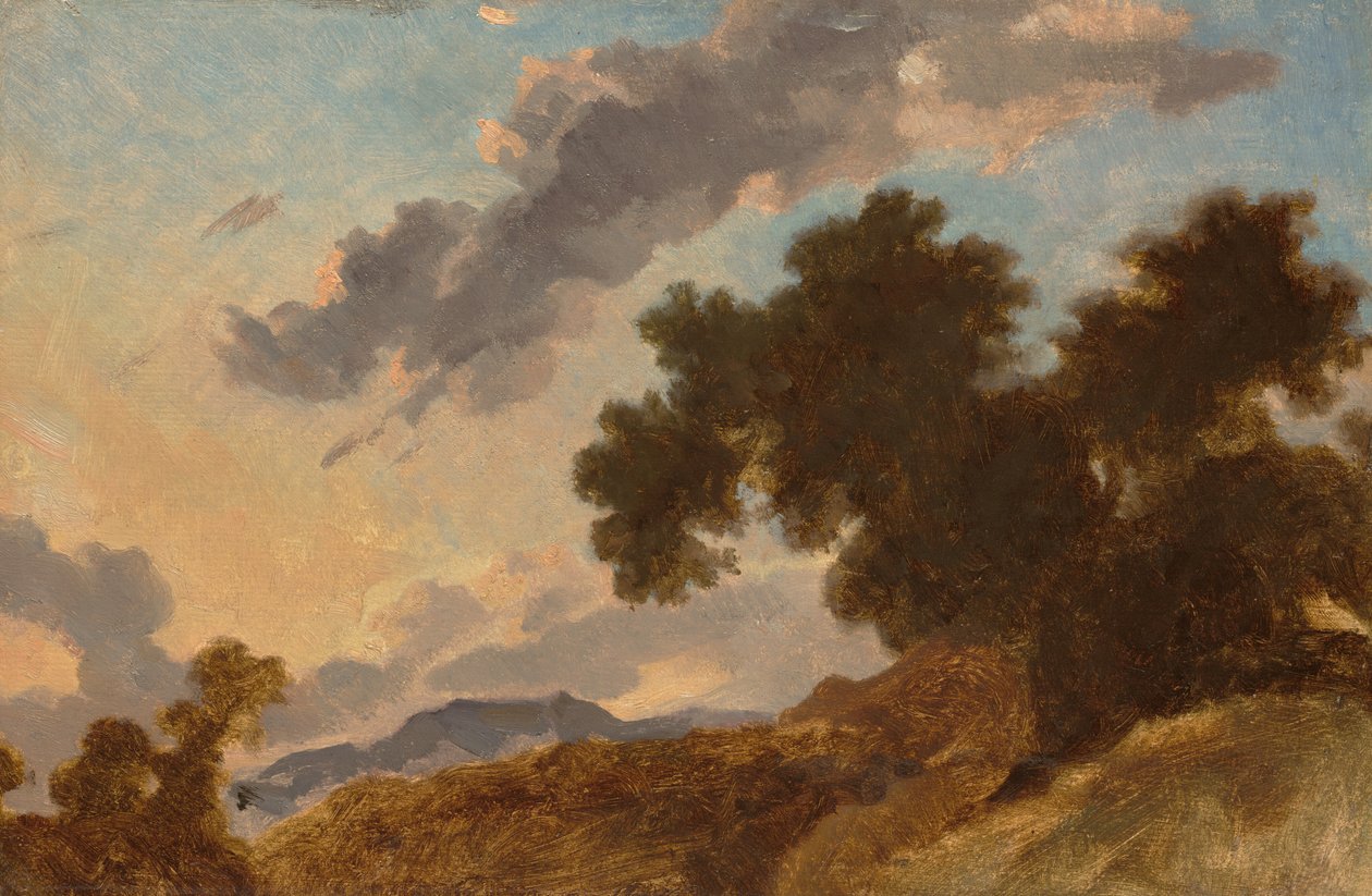 Fjelllandskap ved solnedgang av Jean Honore Fragonard