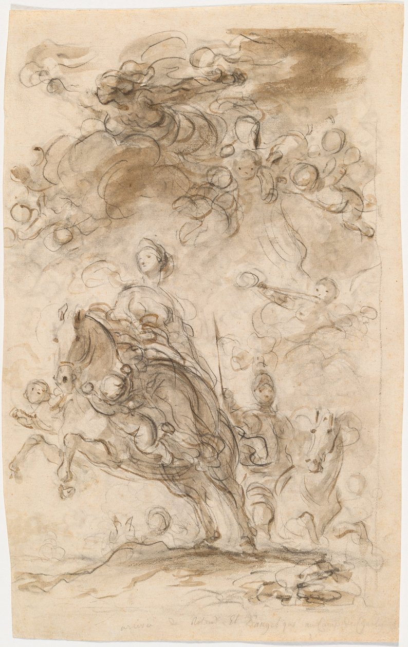 Orlando og Angelica ankommer Charlemagne's Camp av Jean Honore Fragonard