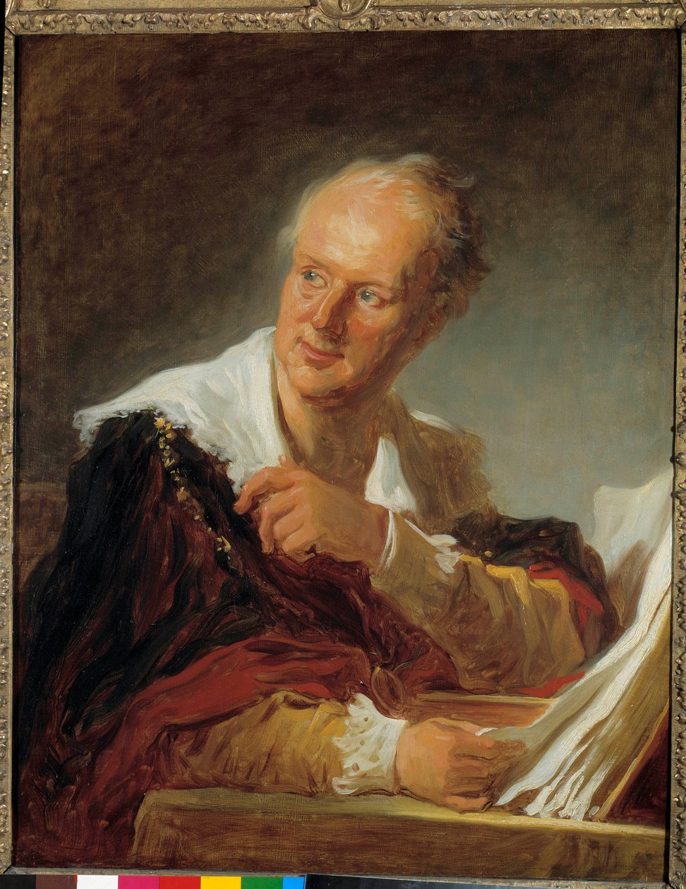 Portrett av Denis Diderot (1713-1784) Forfattermaleri av Jean Honore Fragonard (1732-1806) 1700-tallets søn. 0,81 x 0,65 m av Jean Honore Fragonard