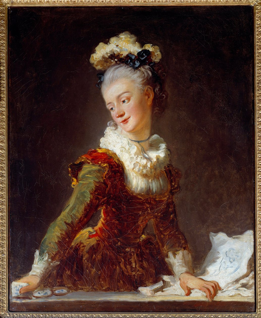 Portrett av Marie Madeleine Guimard (1743-1816) første danser ved Operaen Maleri av Jean Honore Fragonard (1732-1806) 1700-talls søn. 0,81 x 0,65 m av Jean Honore Fragonard