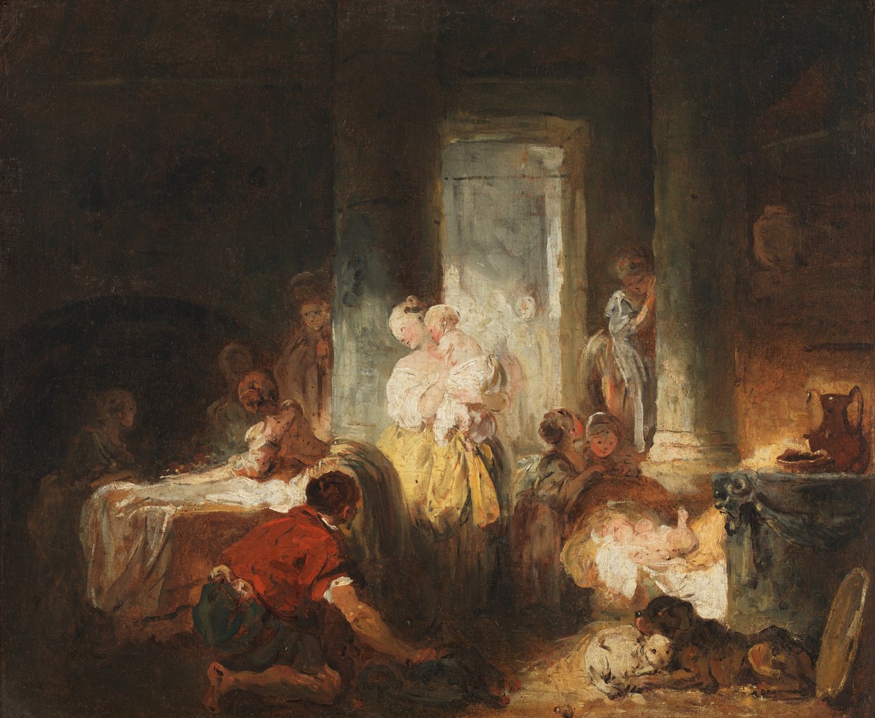 Romersk interiør, ca. 1760 (olje på lerret) av Jean Honore Fragonard