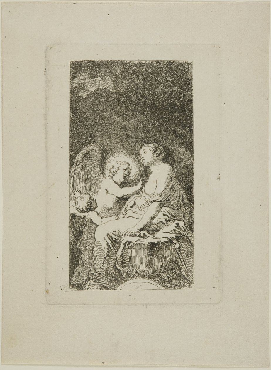Den hellige Katarina av Alexandria kurert av en engel av Jean Honore Fragonard