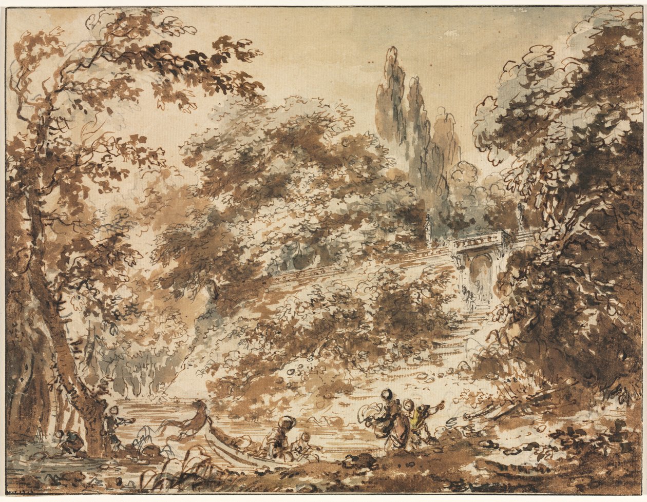 Scene i en park av Jean Honore Fragonard