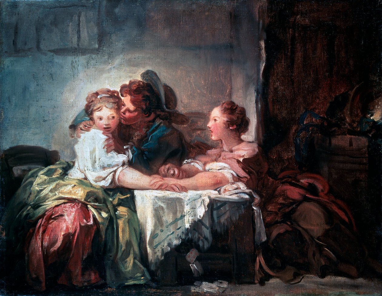 The Captured Kiss, slutten av 1700-tallet av Jean Honore Fragonard