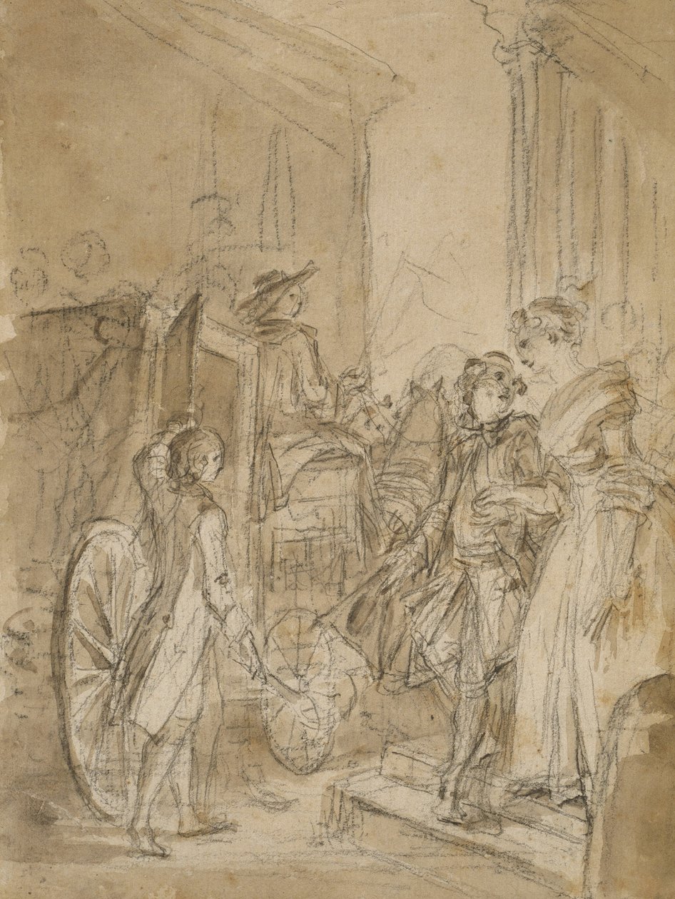 Avreise med trener av Jean Honore Fragonard