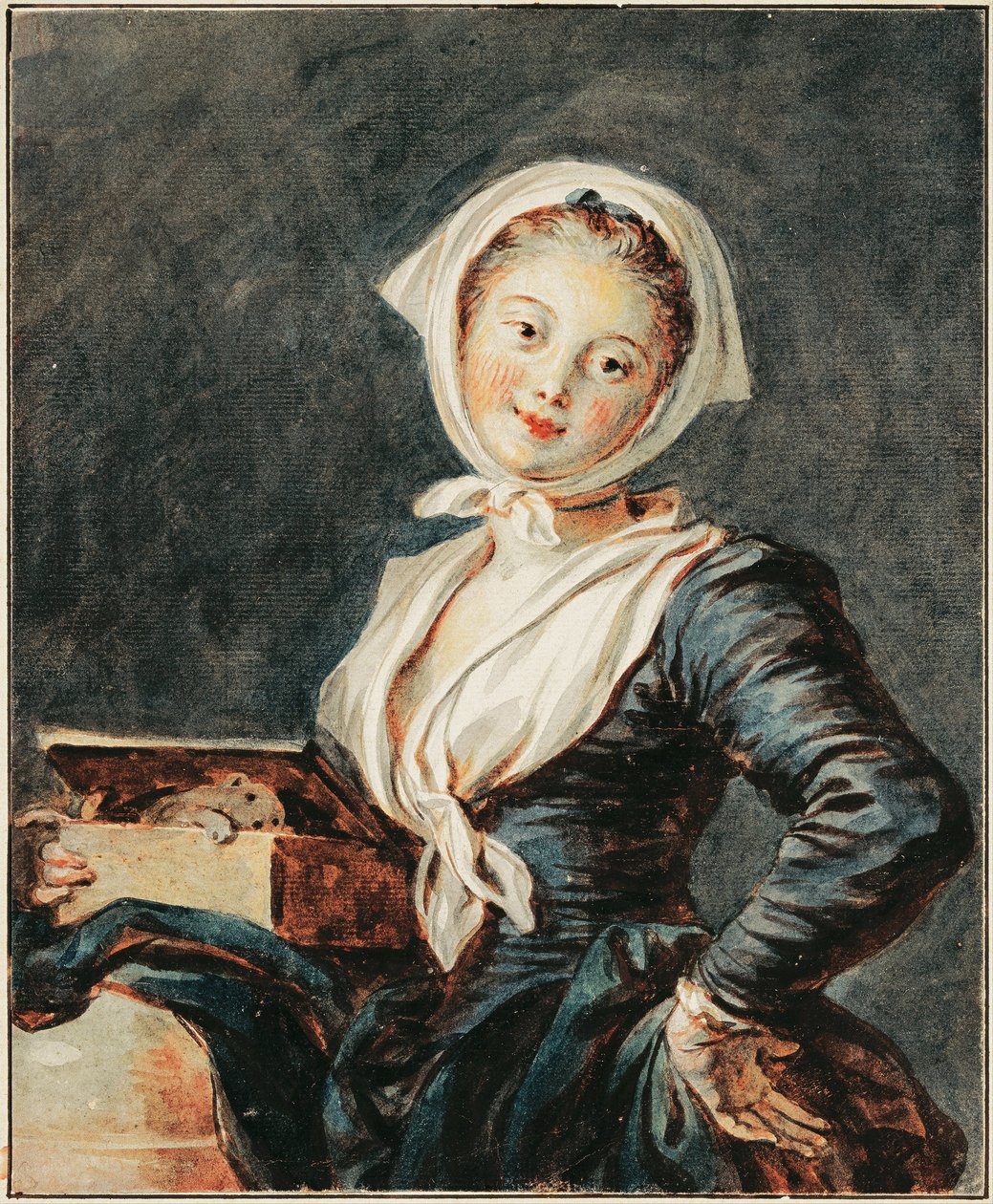 Jenta med murmeldyr av Jean Honore Fragonard