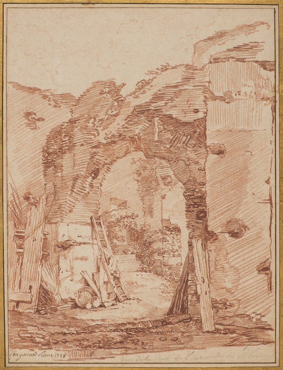 Eremittens domstol i Colosseum, 1758 av Jean Honore Fragonard