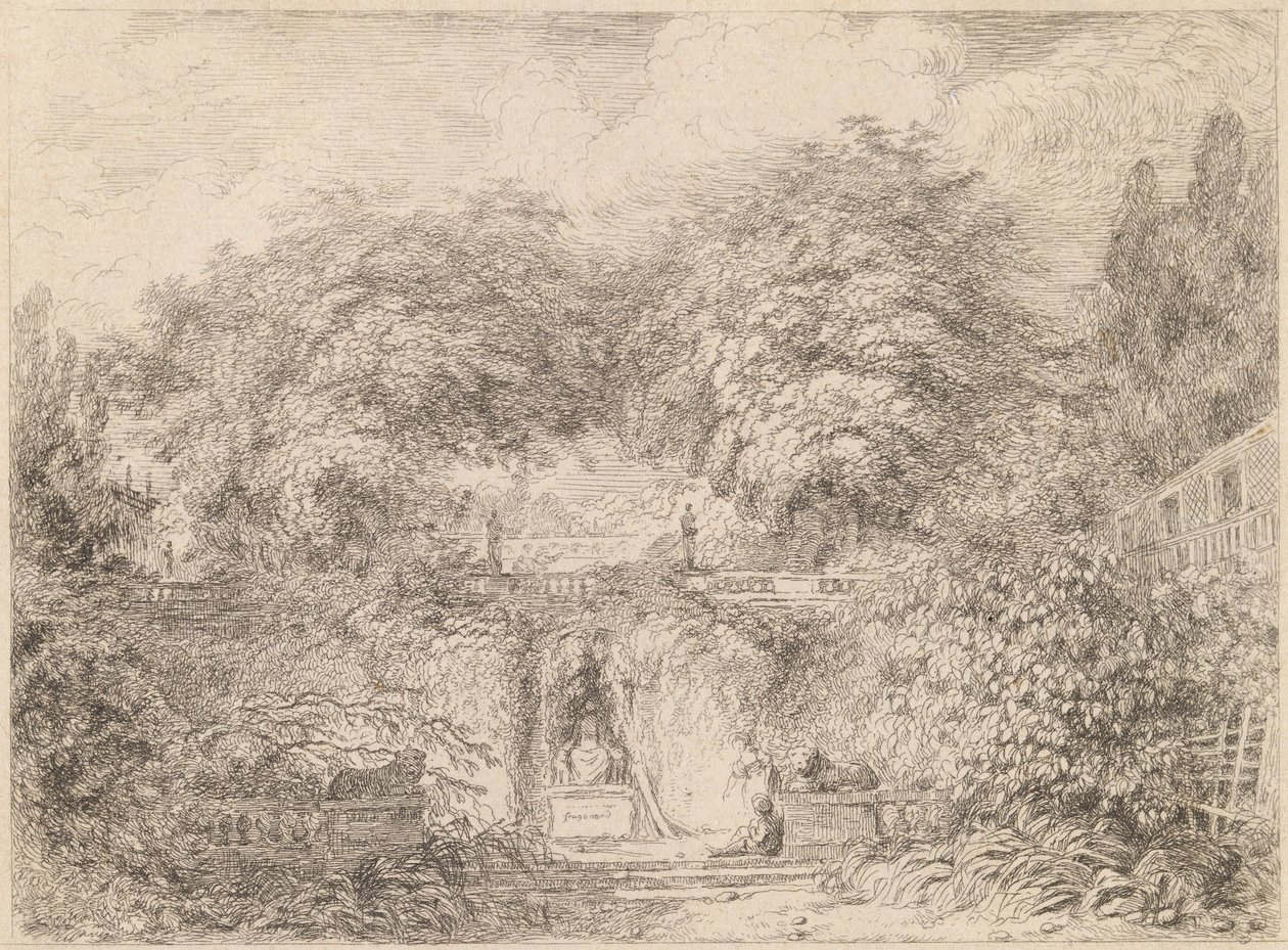 Den lille parken (Le petite parc) av Jean Honore Fragonard