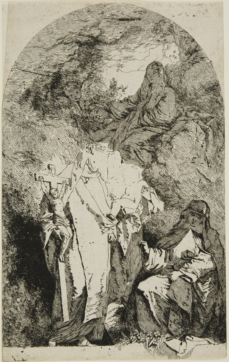 Madonnaen med SS. Catherine, Rose fra Lima og Agnes fra Montepulciano av Jean Honore Fragonard