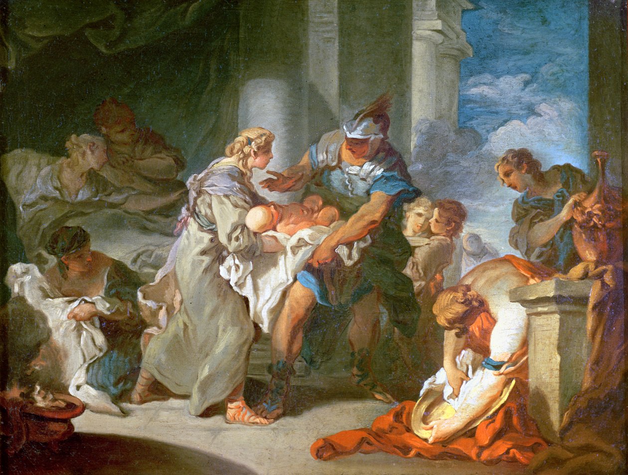 The Saving of the Infant Pyrrhus av Jean Honore Fragonard