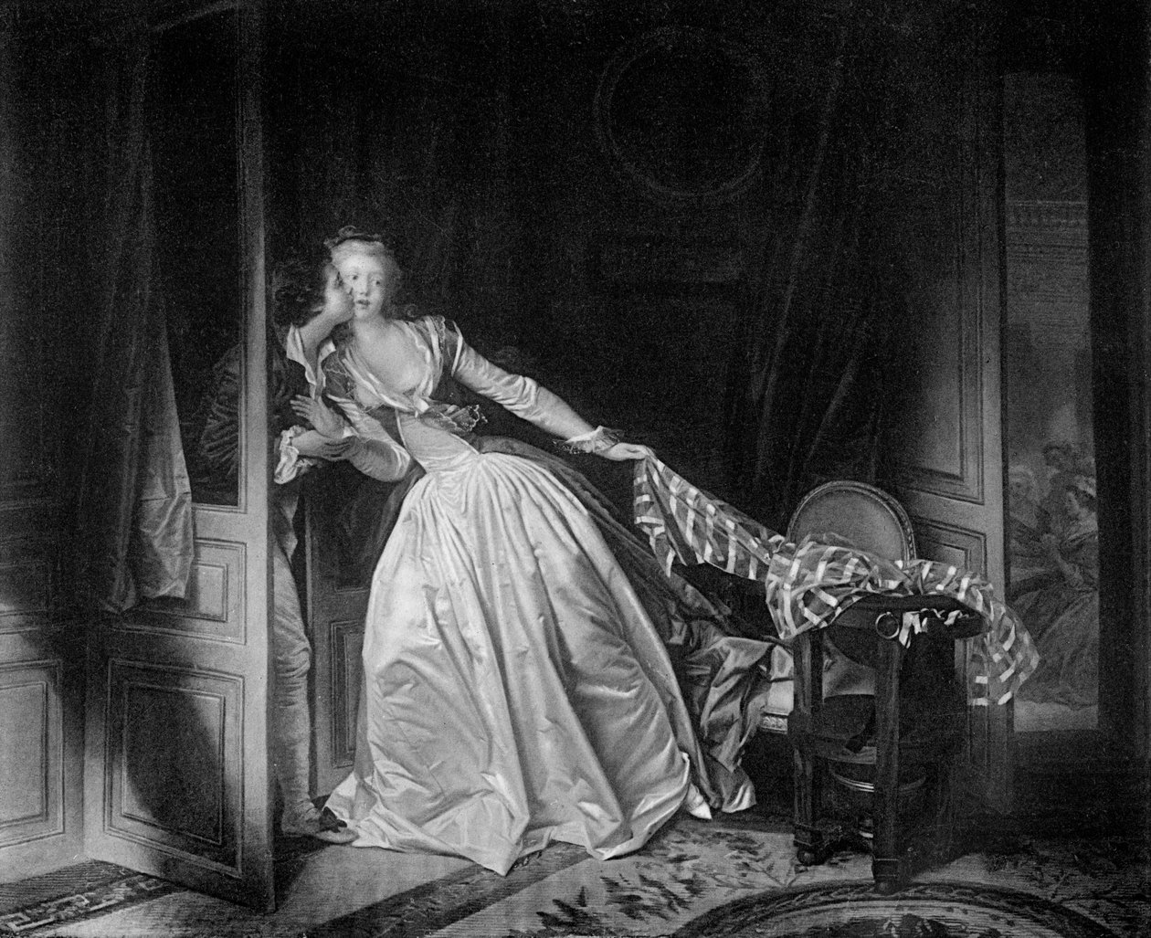 The Stolen Kiss, sent på 1700-tallet 1905. av Jean Honore Fragonard