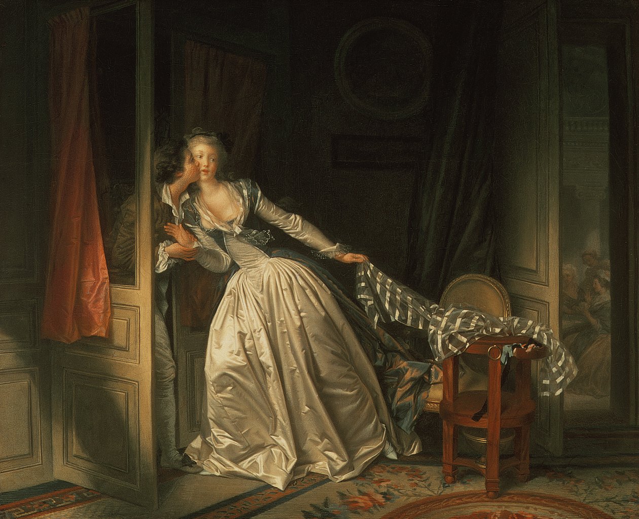 Det stjålne kysset, ca. 1788 av Jean Honore Fragonard