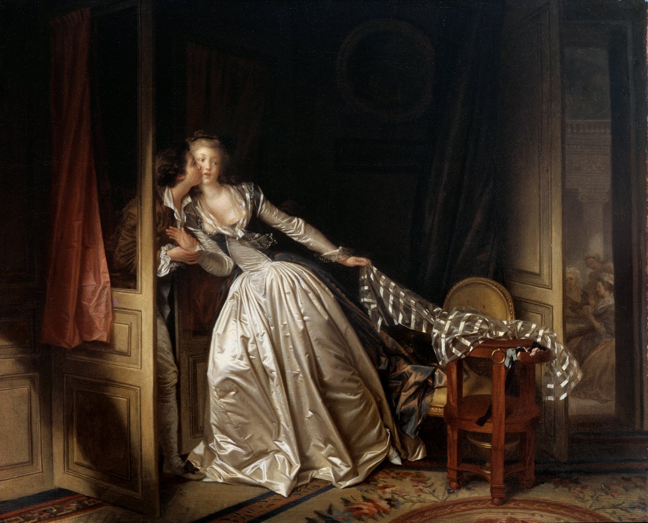 The Stolen Kiss, slutten av 1780-tallet. av Jean Honore Fragonard