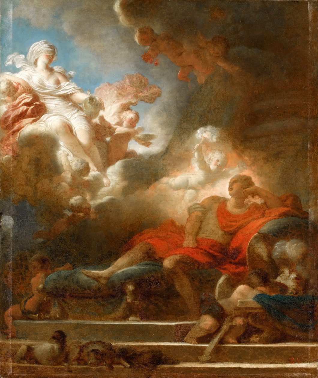 Warriors drømmer om kjærlighet av Jean Honore Fragonard