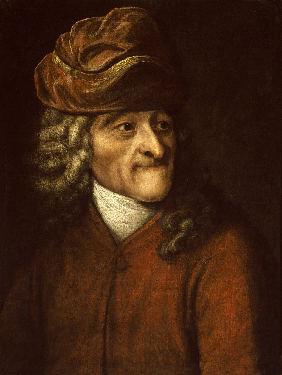 Portrett av forfatteren, essayisten og filosofen Voltaire av Jean Huber