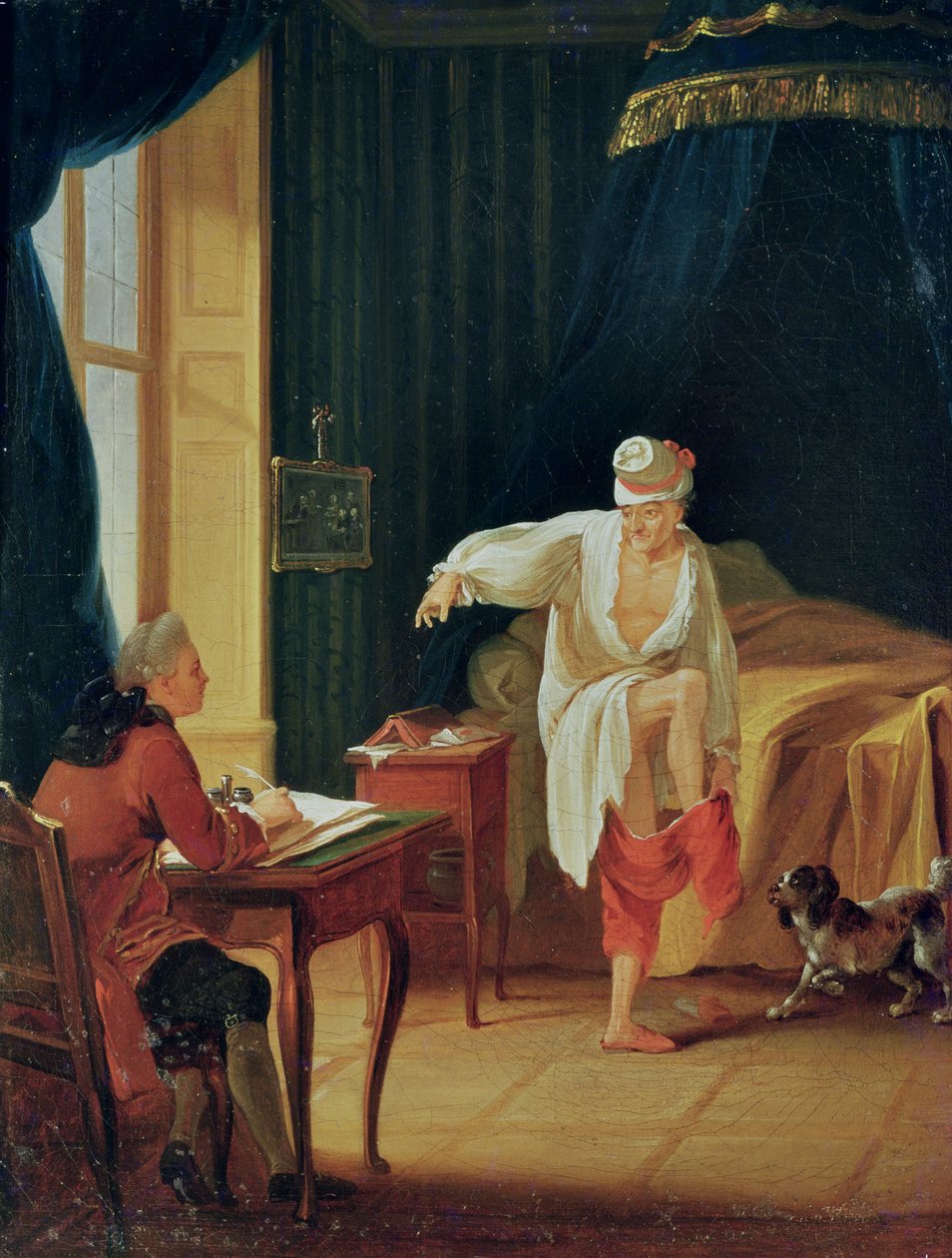 The Levee of Voltaire ved Ferney, etter 1759 av Jean Huber
