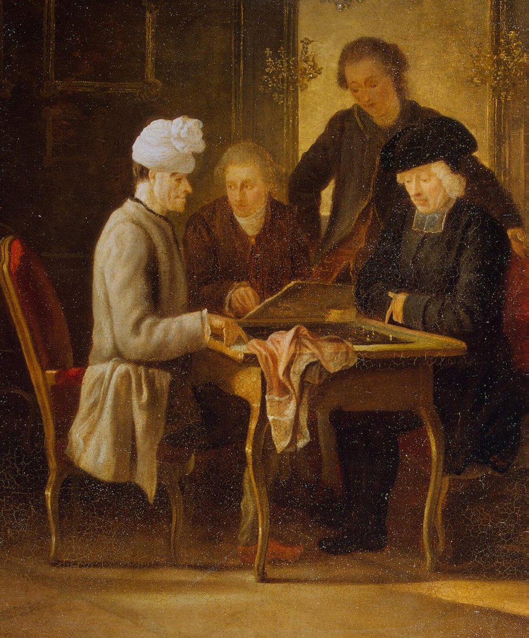 Voltaire i Chess av Jean Huber