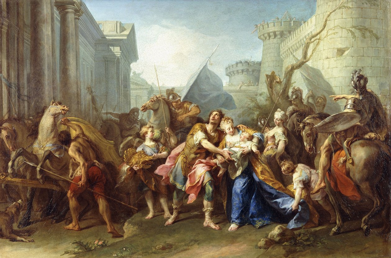 Hector tar avskjed med Andromache, 1727 av Jean II Restout
