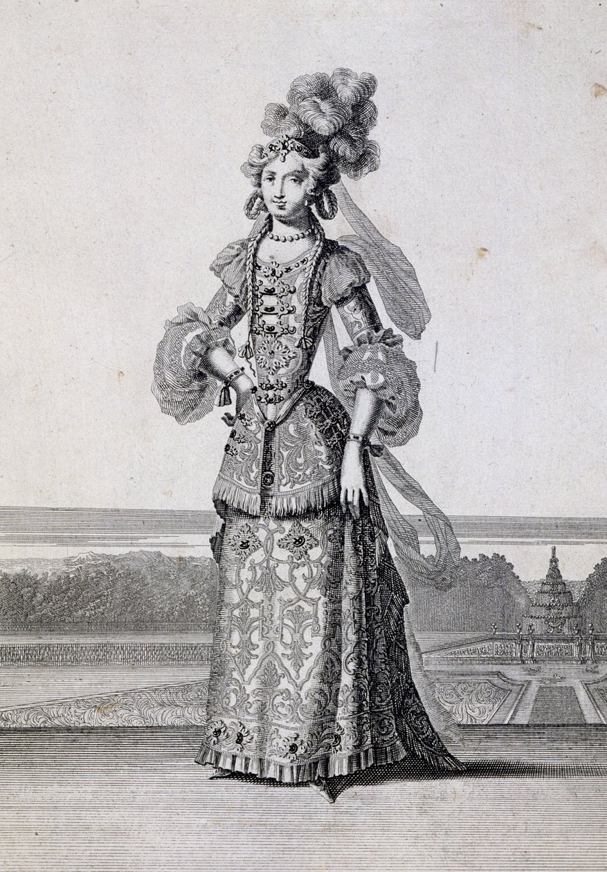 Kvinnelige ballettkostymer, gravering av Jean Berain den eldste (1637-1711), Frankrike av Jean I  Berain