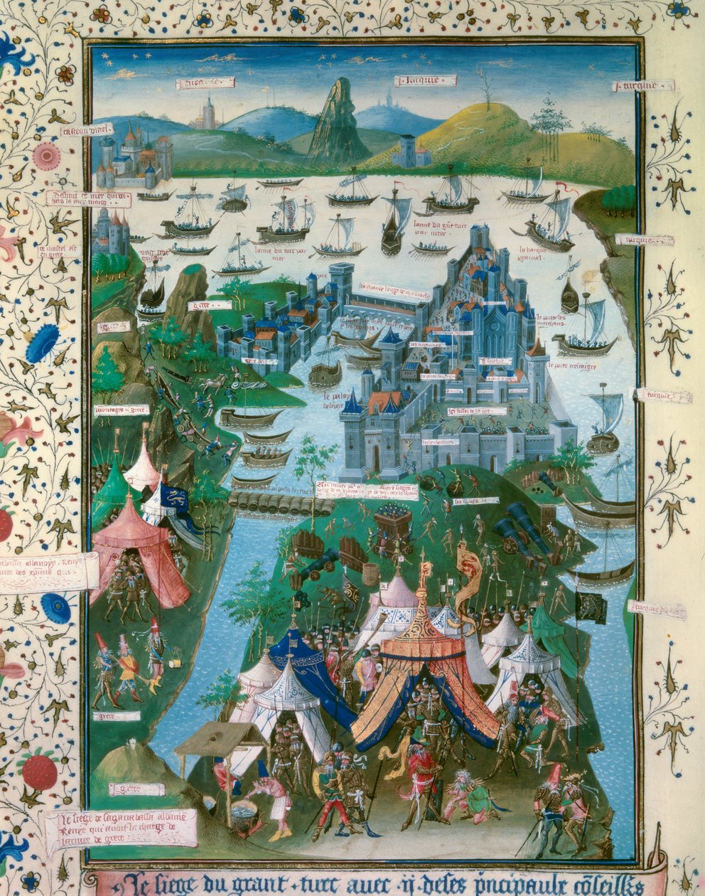 Muhammad II: Beleiringen (fangst eller fall) av Konstantinopel av de osmanske tyrkerne av Muhammad II av Jean I Le Tavernier