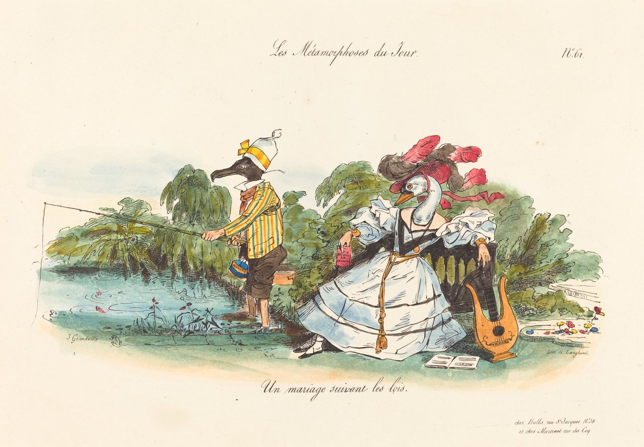 Dagens metamorfoser: Et konvensjonelt ekteskap av Jean Ignace Isidore Grandville