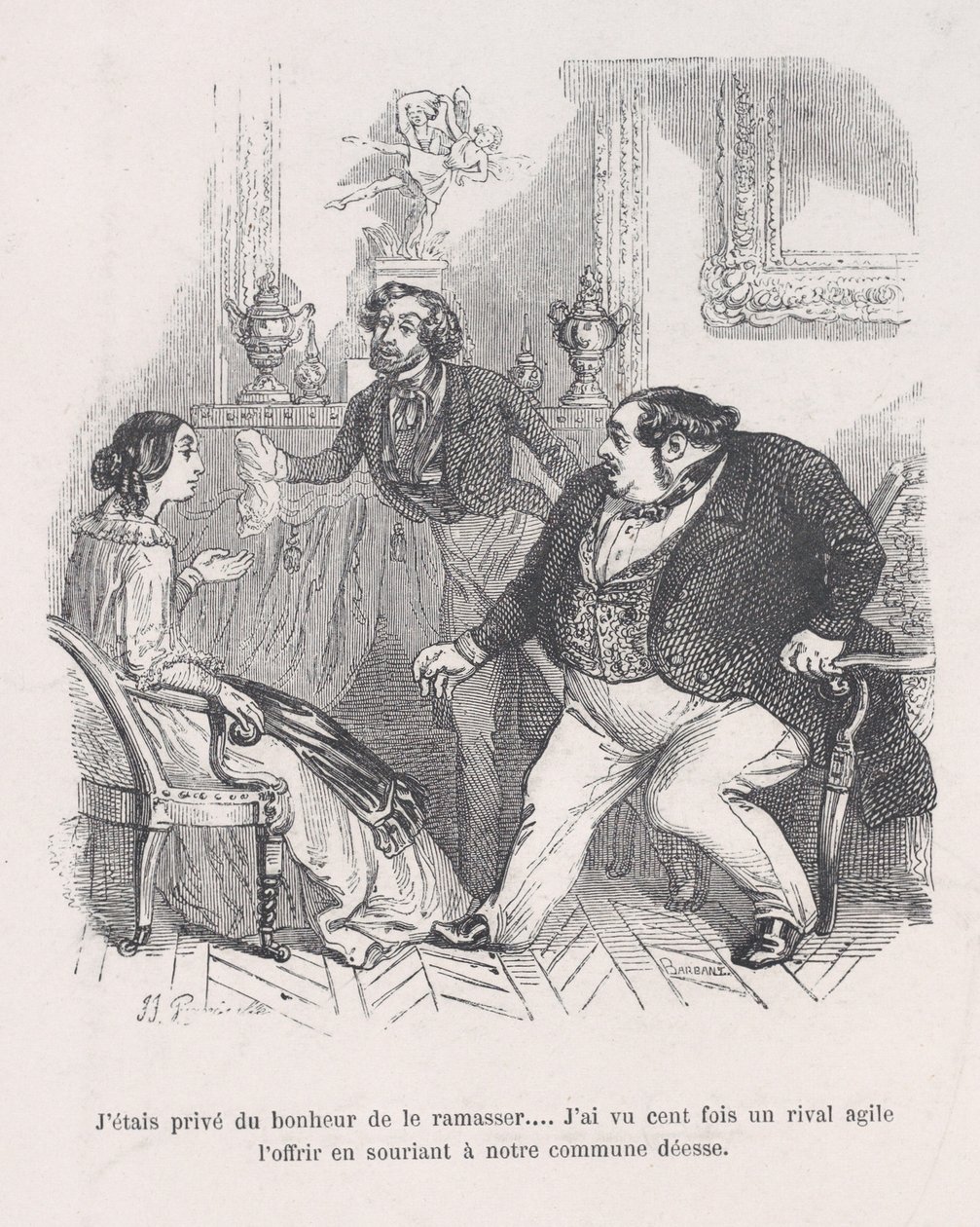 Jeg ble frarøvet lykken over å plukke den opp... Jeg så hundre ganger et smidig rivaltilbud..., 1843. av Jean Ignace Isidore Gérard