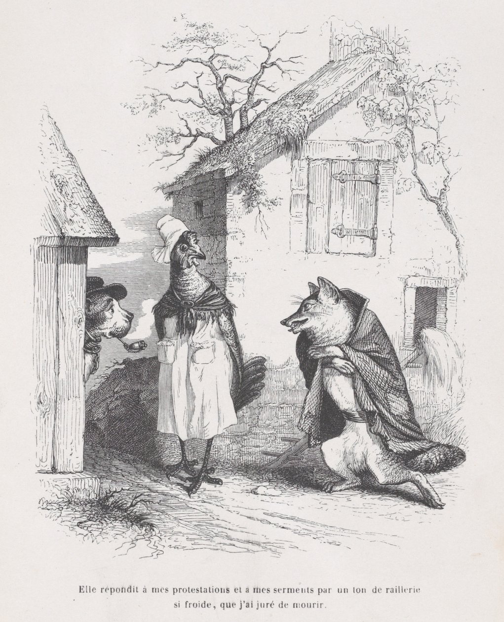Hun svarte på mine protester og eder med en tone av hån så kaldt at jeg sverget ..., ca. 1837-47. av Jean Ignace Isidore Gérard