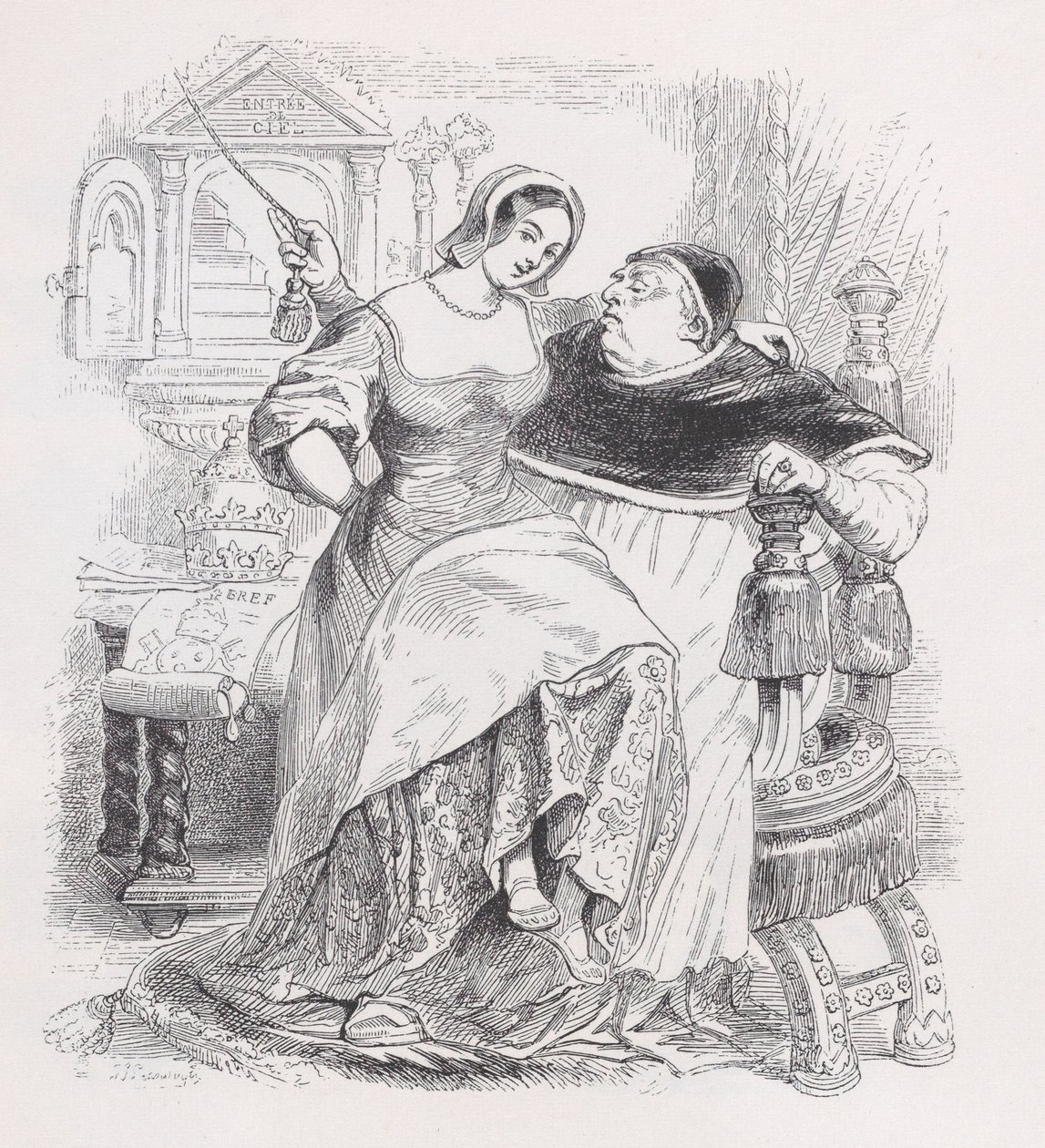 Den gode pave fra The Complete Works of Béranger, 1836. av Jean Ignace Isidore Gérard