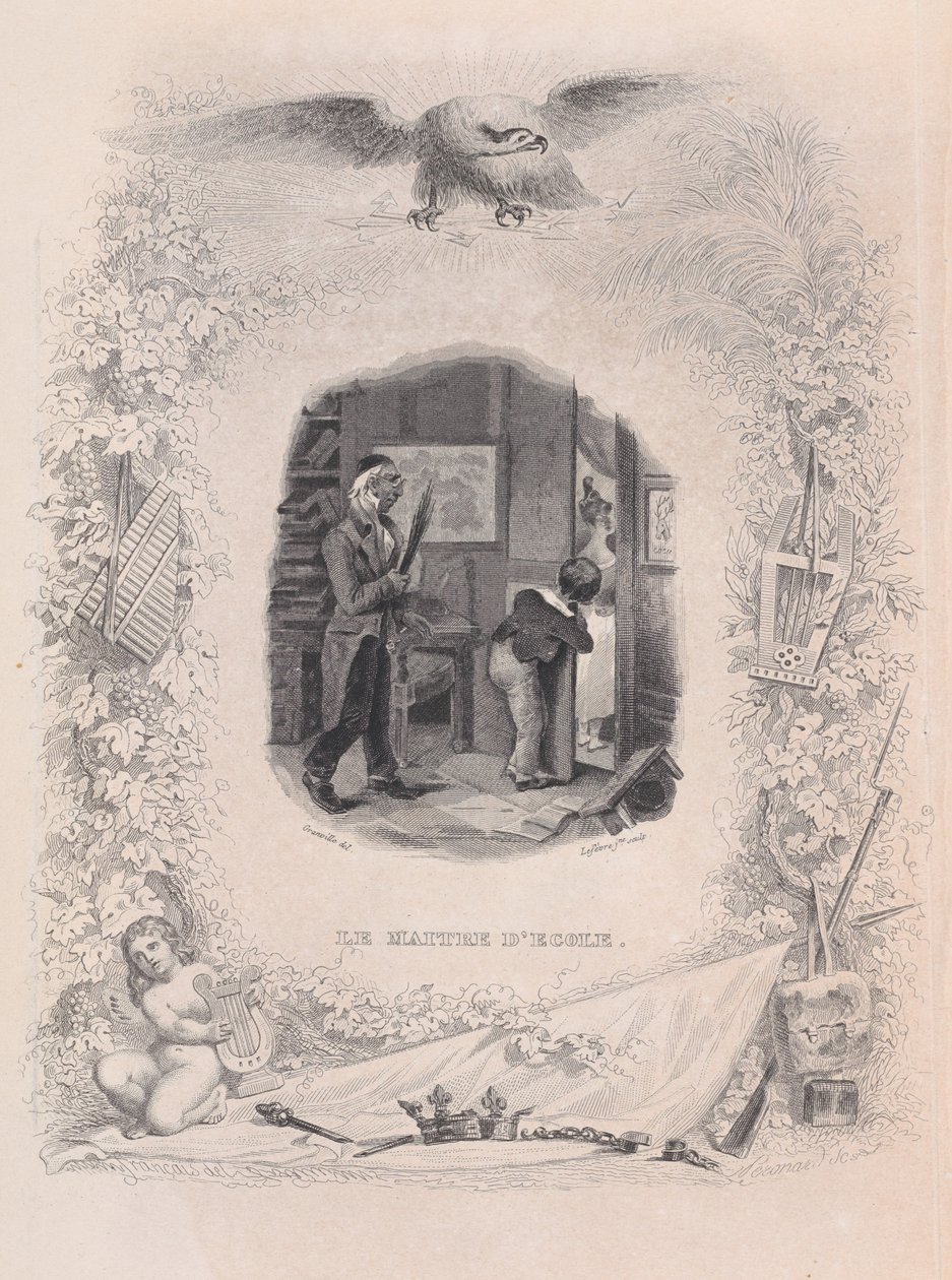 Skolemesteren fra The Songs of Béranger, 1829. av Jean Ignace Isidore Gérard