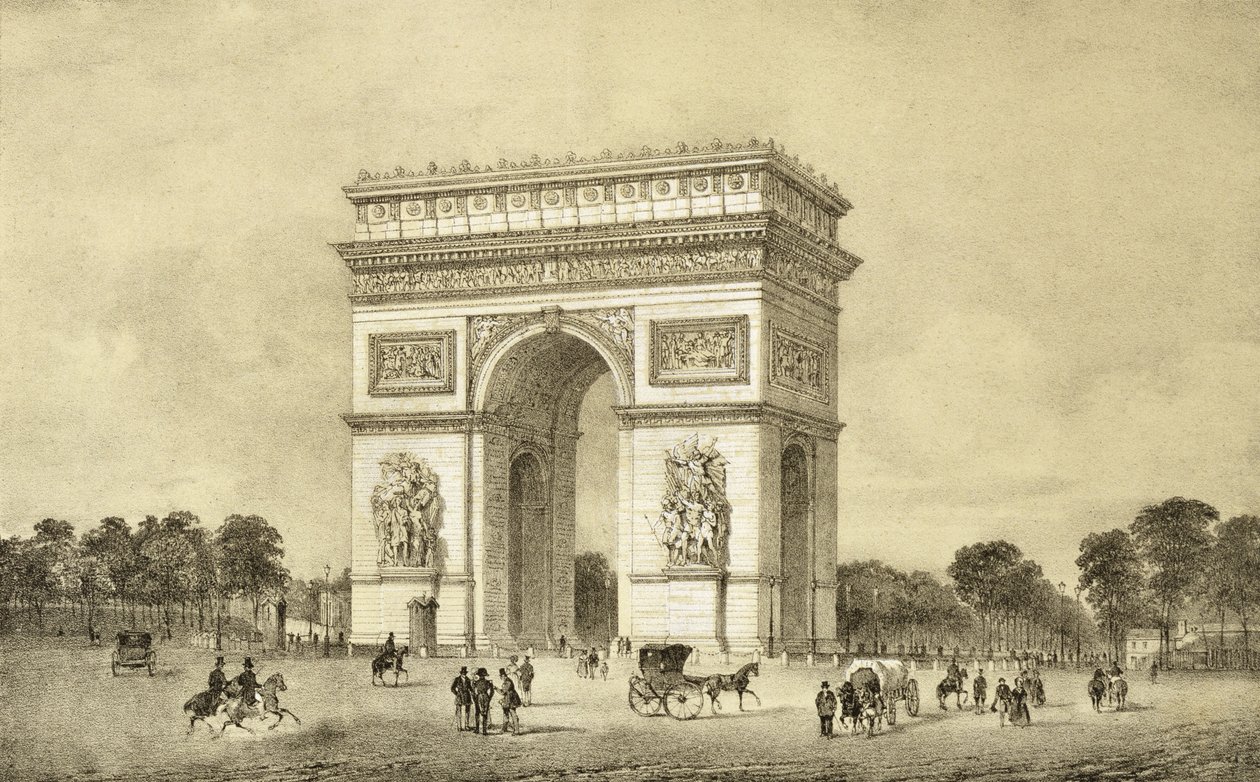 Triumfbuen, Paris, gravert av Auguste Bry av Jean Jacottet