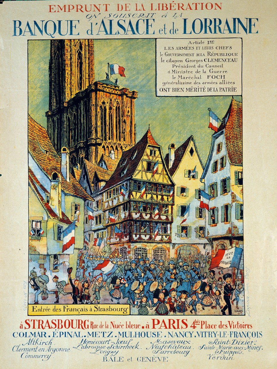 Lån av frigjøring på bredden av alsace og lorraine (Alsace-Lorraine) av Jean Jacques (1873 1951) Waltz