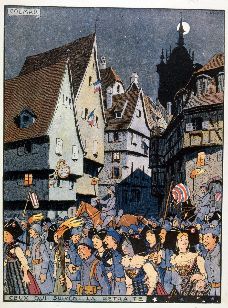 Franske feiringer som markerer returen av Alsace-regionen til Frankrike av Jean Jacques Waltz