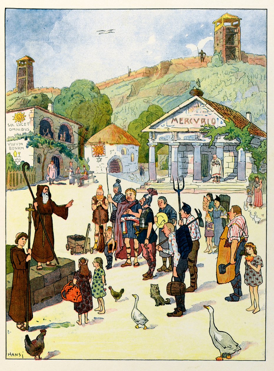 Historien om Alsace forteller barna; Kristendommen i Alsace; av Jean Jacques (1873 1951) Waltz