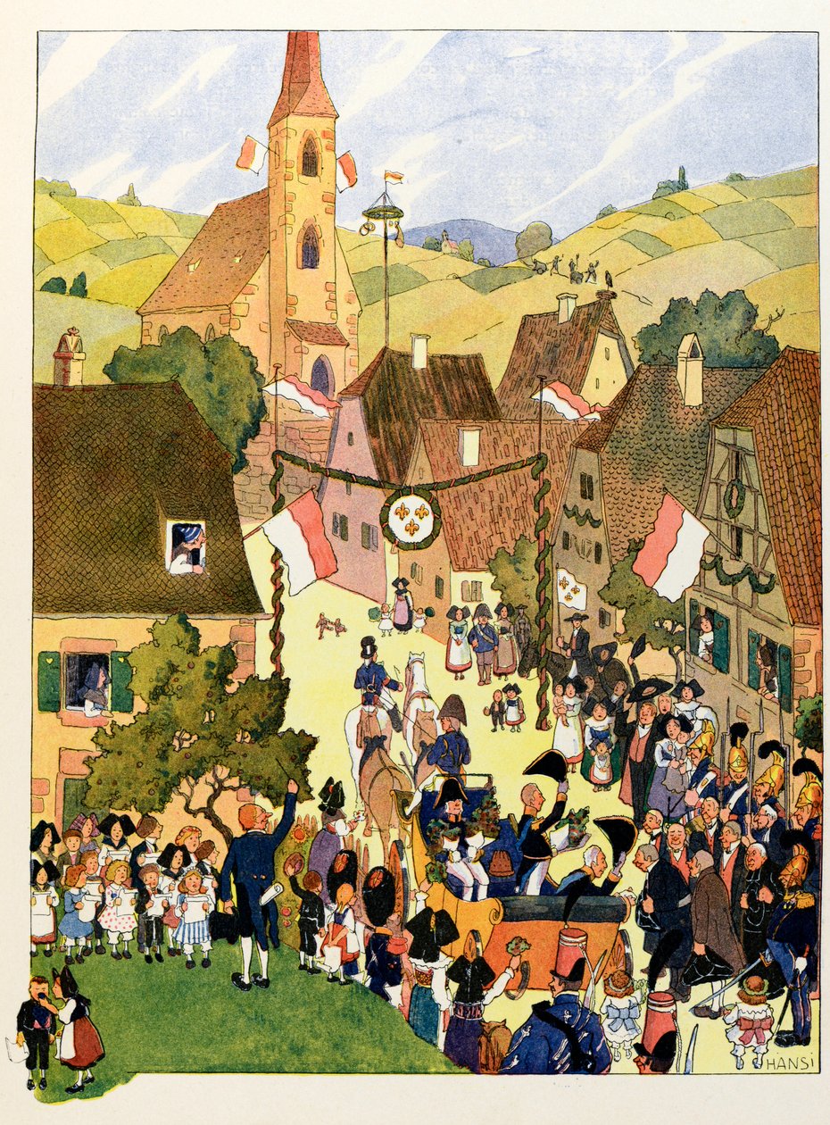 Historien om Alsace forteller barna; Kong Charles X har Mulhouse; av Jean Jacques (1873 1951) Waltz